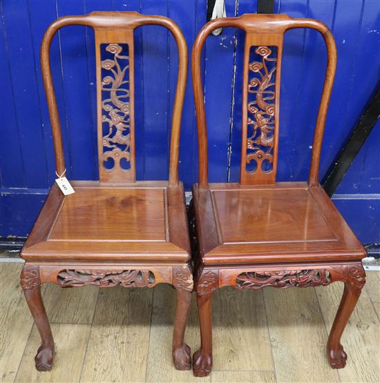 Two Chinese hardwood chairs